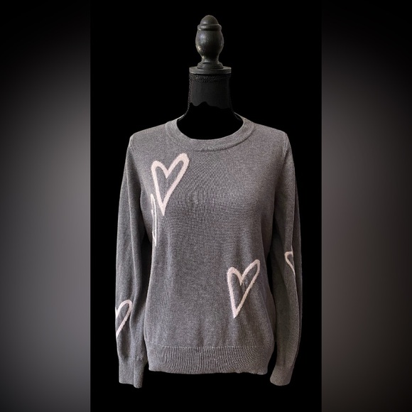 Belle by Kim Gravek: Soft Gray Heart Sweater - Picture 1 of 17